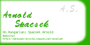 arnold spacsek business card